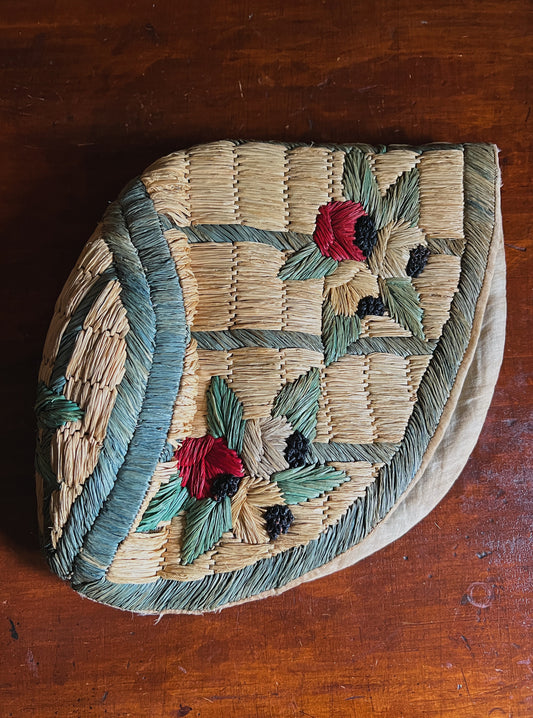 1920s/30s Souvenir Straw Beach Bonnet/Cloche