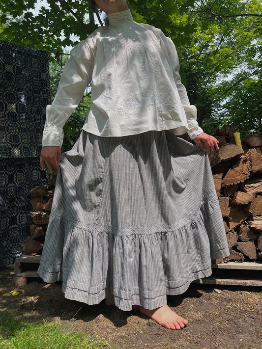 Antique 1910s Pinstripe Chore Skirt